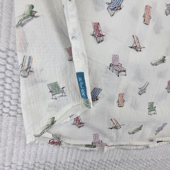 Tommy Bahama Shirt Mens Large White Button Down Beach Relax Island Modern Linen - Picture 9 of 9